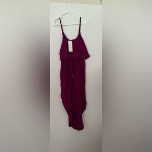 Strappy Split Summer Beach Dress in Rose Purple